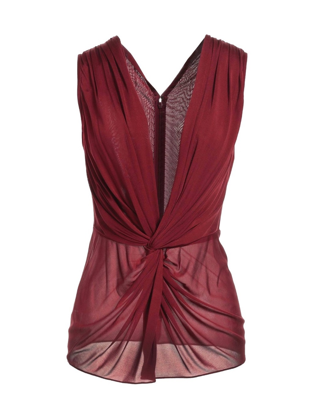Dolce & Gabbana Women's Burgundy Twist-Front Sleeveless Top